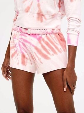 Offline By Aerie Ott Fleece Tie-Dye Lounge Shorts Pink Womens Small Oversized